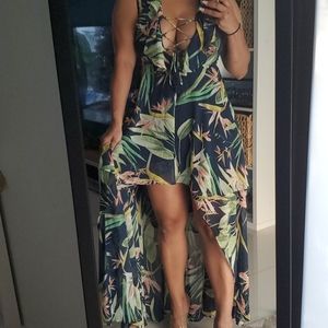 Tropical Ruffled Dress